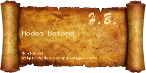 Hodos Botond névjegykártya